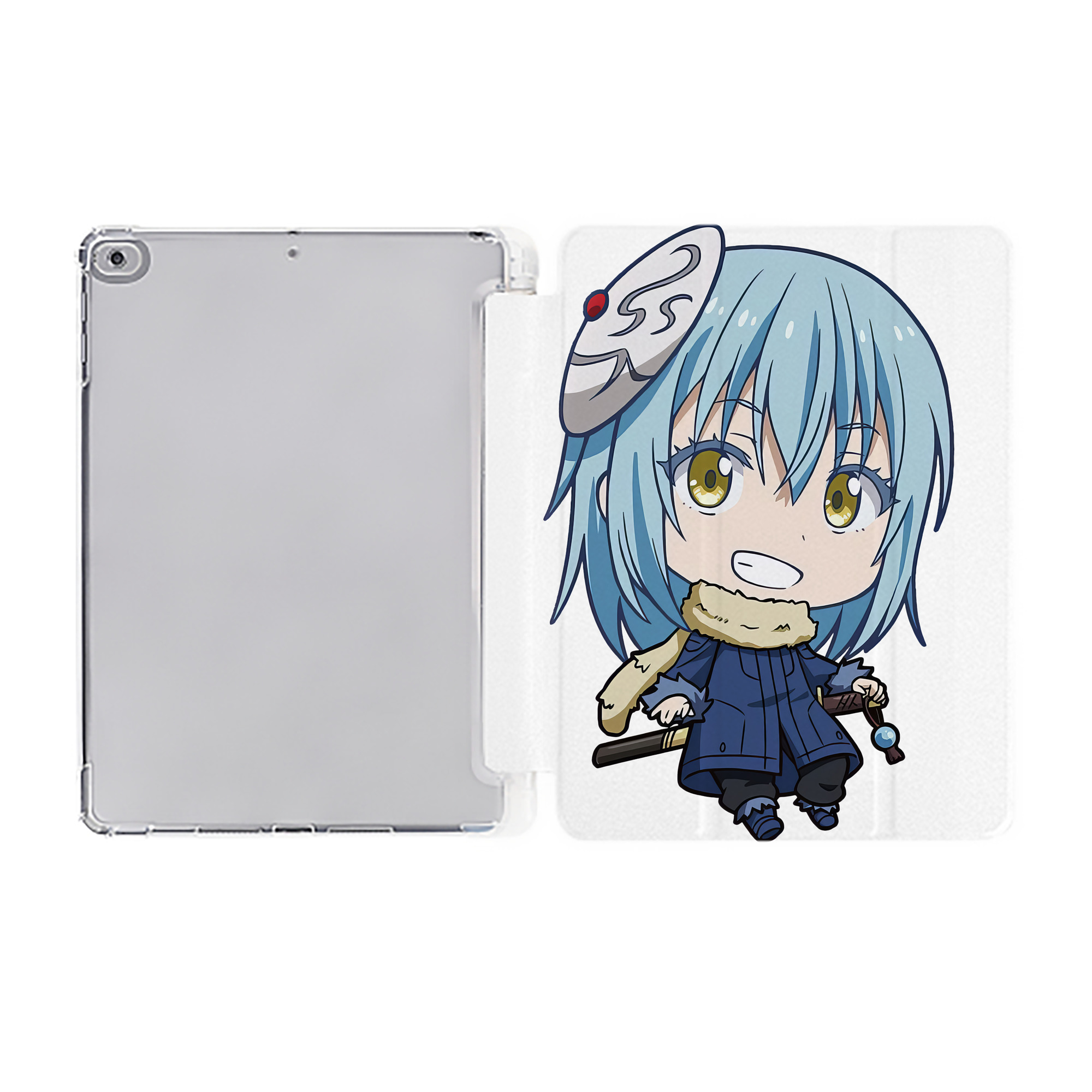 （画像用） 転スラ Regarding Reincarnated to Slime IPad ケース ペン収納付き 三つ折りスタンド PUレザー×シリコン 対応機種9.5/10.5/10.9インチ